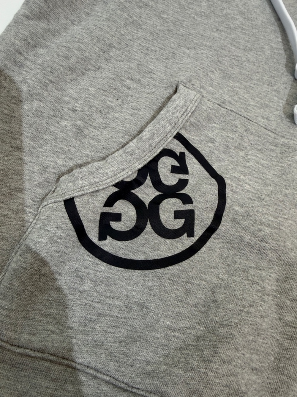 G/FORE Logo Pullover Hoodie Size M Gray And Navy EUC - Picture 7 of 8